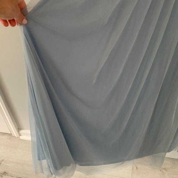 Lulu’s Blue Mesh Maxi Dress tulle size S - Picture 7 of 14